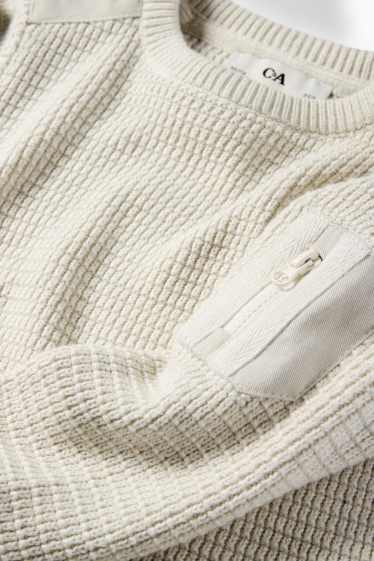 Enfants garçons - Pull - finition texturée - gris clair