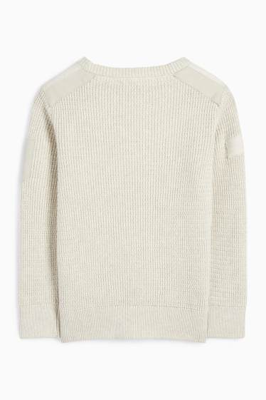 Enfants garçons - Pull - finition texturée - gris clair