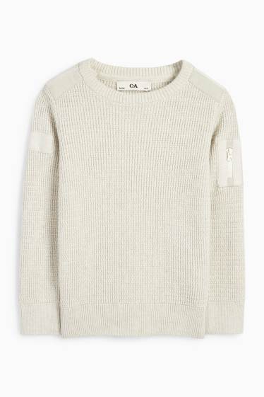 Enfants garçons - Pull - finition texturée - gris clair