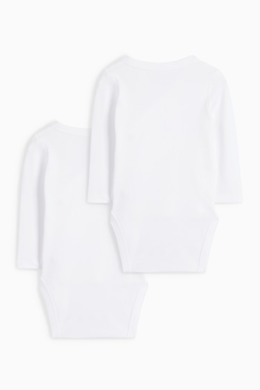 Unisex - Confezione da 2 - body incrociato per neonati - bianco
