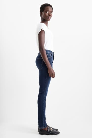 Dámské - Slim jeans - high waist - LYCRA® - džíny - tmavomodré