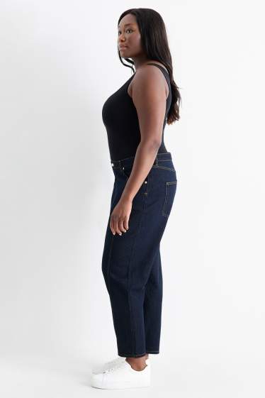 Femmes - Mom jean - high waist - LYCRA® - jean bleu foncé