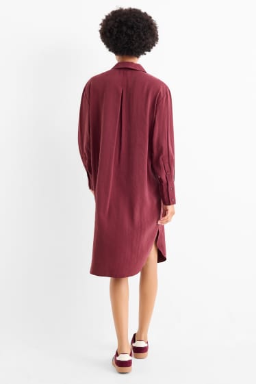 Women - Shirt dress - bordeaux