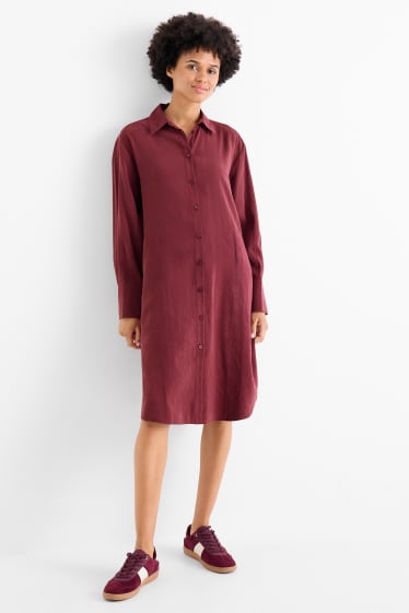 Women - Shirt dress - bordeaux
