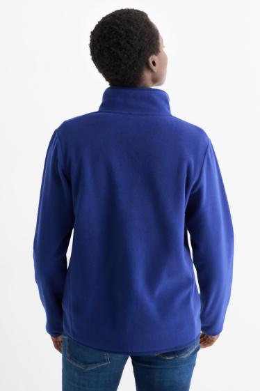 Femei - Hanorac de fleece cu fermoar basic - albastru închis