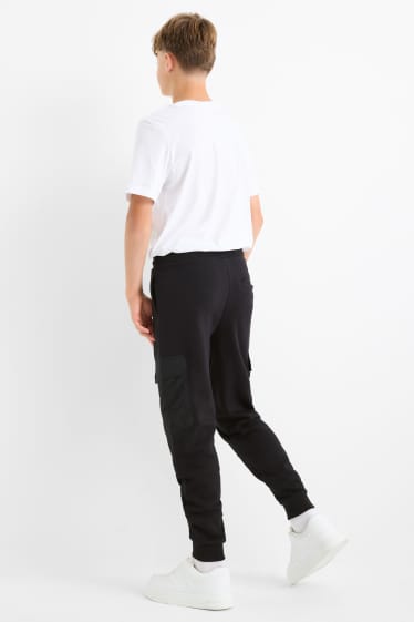 Kinder Buben - Cargo-Jogginghose - schwarz