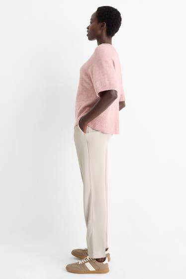 Donna - Pantaloni di stoffa - vita alta - tapered fit - beige chiaro