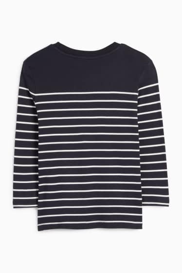 Damen - Langarmshirt - gestreift - dunkelblau
