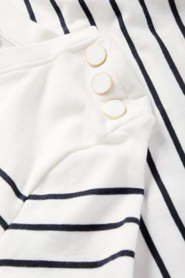 Damen - Langarmshirt - gestreift - cremeweiß