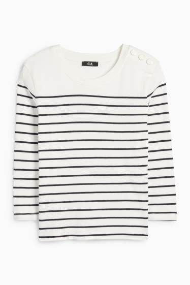 Damen - Langarmshirt - gestreift - cremeweiß