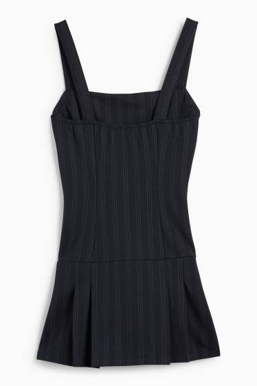 Damen - A-Linien Kleid - Nadelstreifen - dunkelblau
