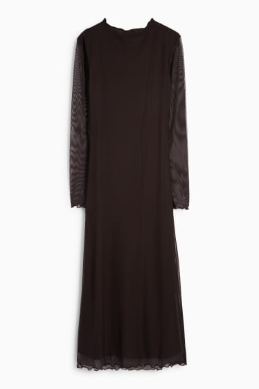 Women - Mesh dress - dark brown