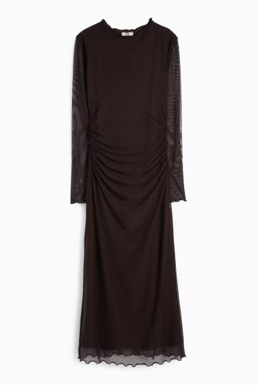 Women - Mesh dress - dark brown