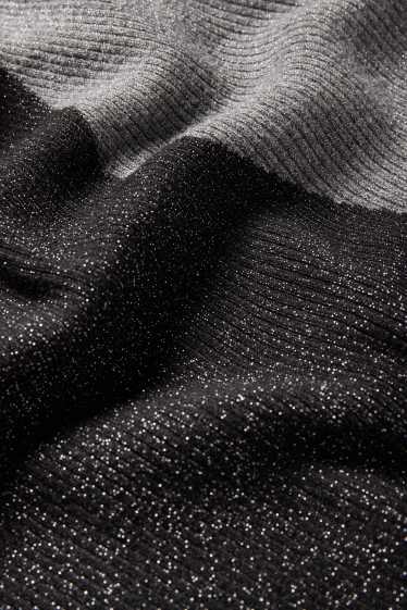 Women - Jumper - ribbed - dark gray