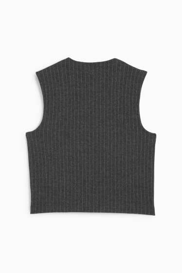 Dámské - Vesta - regular fit - s úzkými proužky - tmavošedá
