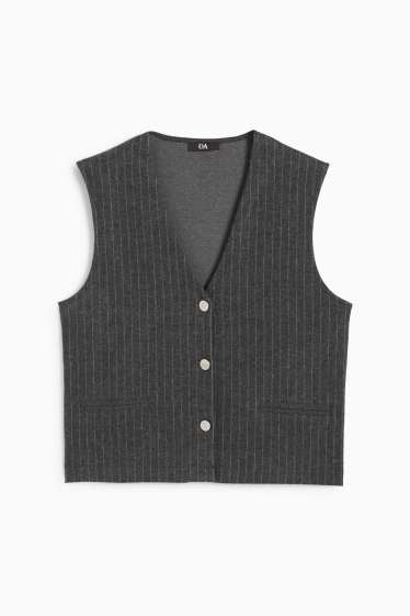 Dámské - Vesta - regular fit - s úzkými proužky - tmavošedá
