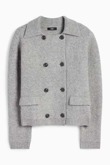 Dames - Gebreid vest - grijs