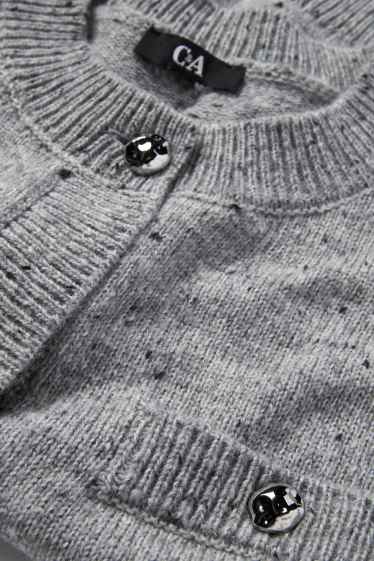 Damen - Strickjacke - hellgrau