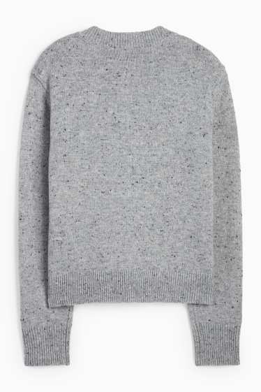 Damen - Strickjacke - hellgrau