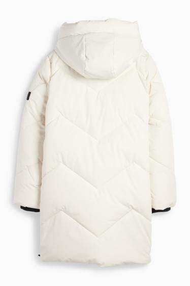 Children Girls - Quilted coat with hood - water-repellent - cremewhite