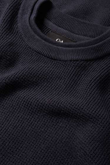 Herren - Pullover - strukturiert - dunkelblau
