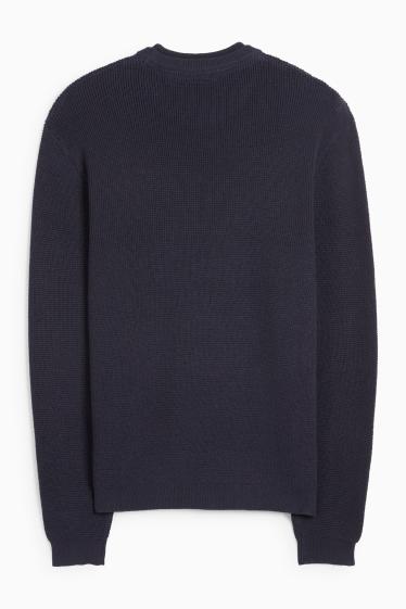 Herren - Pullover - strukturiert - dunkelblau
