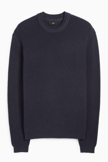 Herren - Pullover - strukturiert - dunkelblau