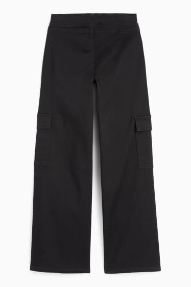 Kinder Mädchen - Cargo Jegging Jeans - schwarz