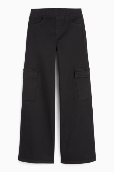 Kinder Mädchen - Cargo Jegging Jeans - schwarz