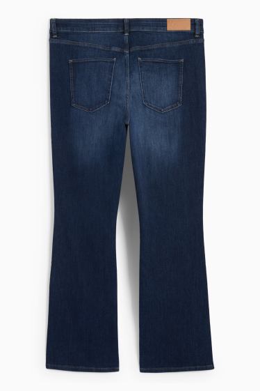 Women - Bootcut jeans - mid-rise waist - denim-dark blue