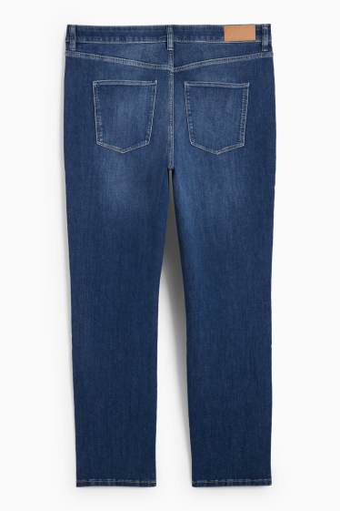 Femei - Straight jeans - talie medie - LYCRA® - denim-albastru