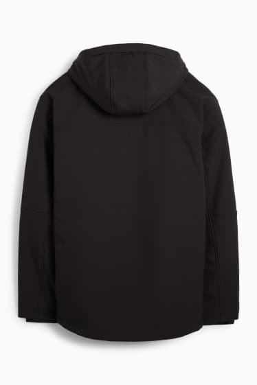Heren - Softshelljas - gevoerd - waterafstotend - 4 Way Stretch - zwart