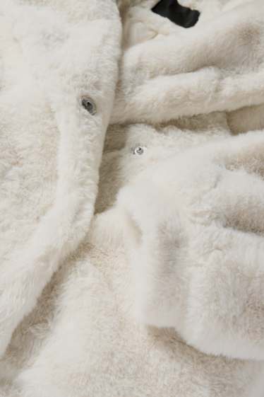 Femmes - Veste en imitation fourrure - blanc crème