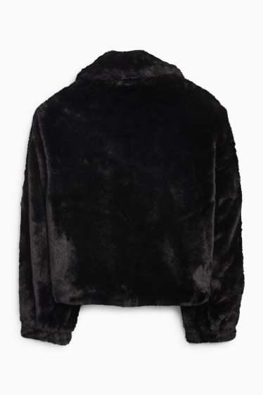 Women - Faux fur jacket - black