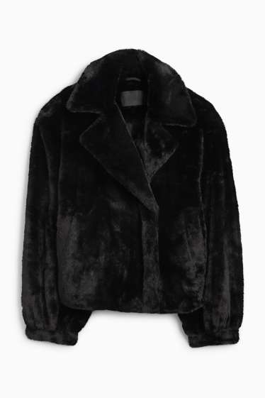 Women - Faux fur jacket - black