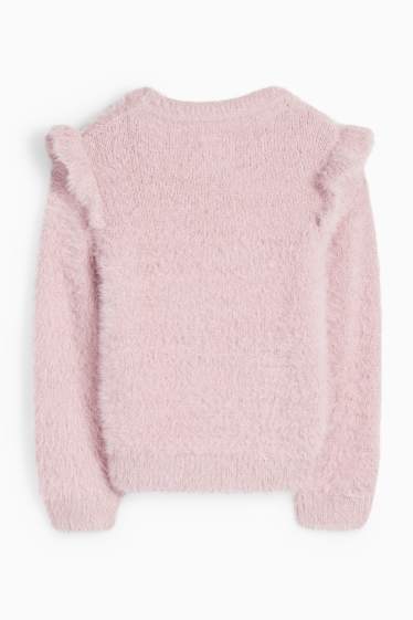 Děti - dívky - Hello Kitty - svetr - s lesklou aplikací - růžová