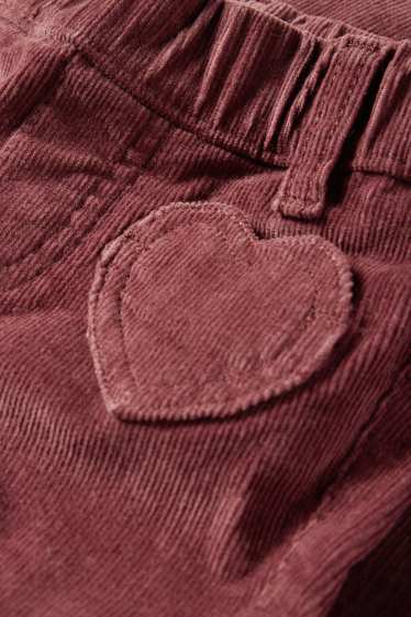 Kinderen: meisjes - Hart - corduroy broek - bordeaux