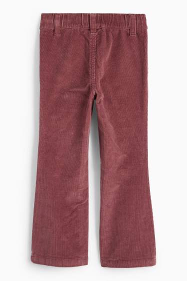 Kinderen: meisjes - Hart - corduroy broek - bordeaux