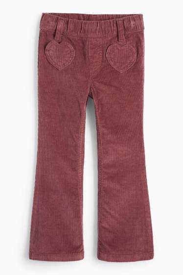 Kinderen: meisjes - Hart - corduroy broek - bordeaux