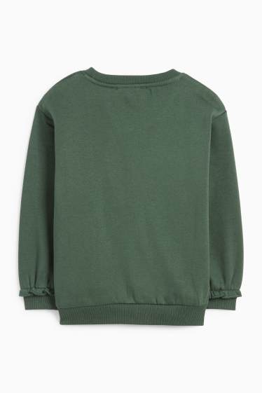 Kinder Mädchen - Schmetterling - Sweatshirt - Glanz-Effekt - dunkelgrün