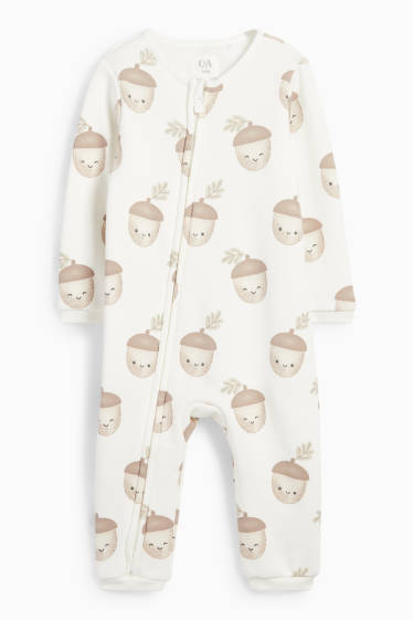Unisex - Eikel - babypyjama - crème wit