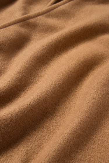 Damen - Fransen-Poncho - hellbraun