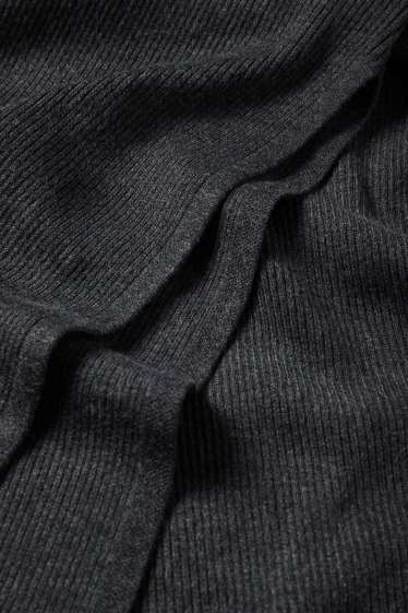 Femmes - Robe Bodycon - finition côtelée - gris foncé