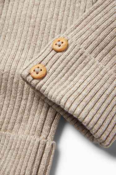 Baby Mädchen - Baby-Strick-Leggings - gerippt - beige