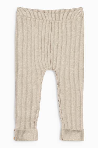 Baby Mädchen - Baby-Strick-Leggings - gerippt - beige