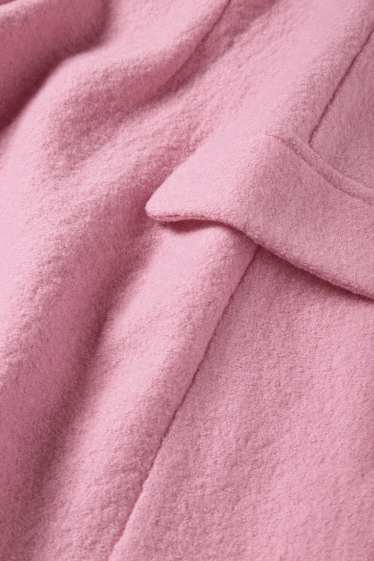 Dames - Bouclé minirok - wolmix - fuchsiarood