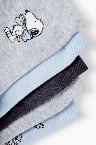 Donna - Confezione da 5 - calzini con motivo - Snoopy - blu