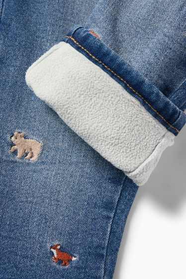 Baby: jongens - Wilde dieren - regular jeans - thermojeans - jeansblauw