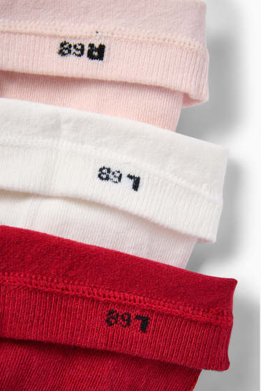 Baby Jungen - Multipack 3er - Baby-Strumpfhose - strukturiert - rosa / rot