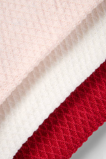 Baby Jungen - Multipack 3er - Baby-Strumpfhose - strukturiert - rosa / rot